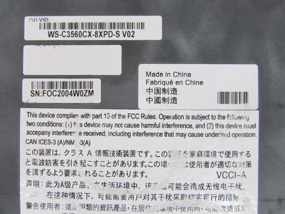 Cisco WS-C3560CX-8XPD-S