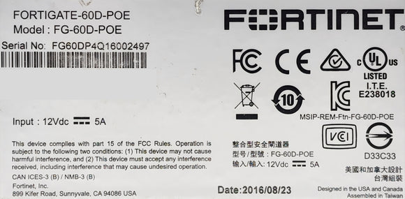 Fortinet FG-60D-POE