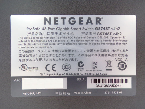 NETGEAR GS748T V4H2