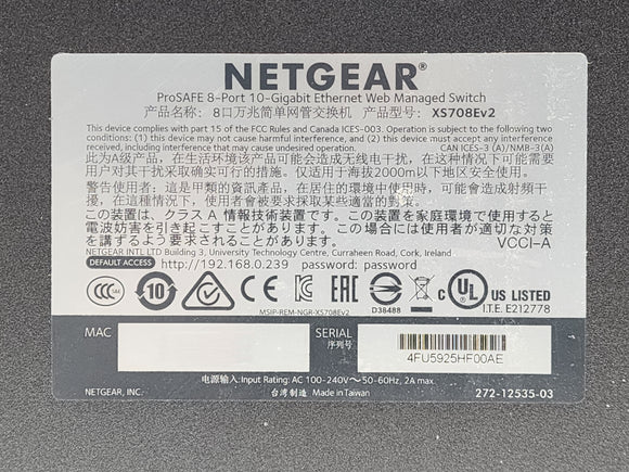 NETGEAR XS708Ev2
