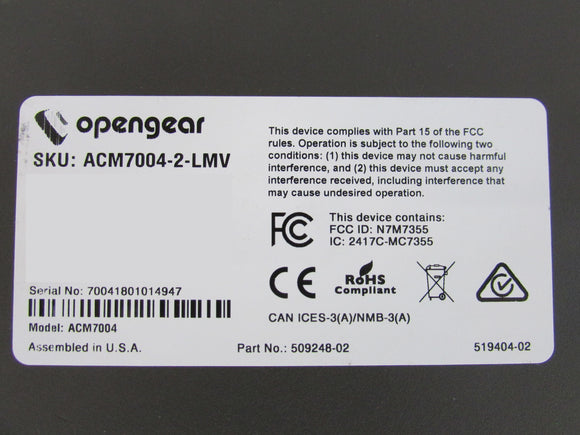 Opengear ACM7004-2-LMV